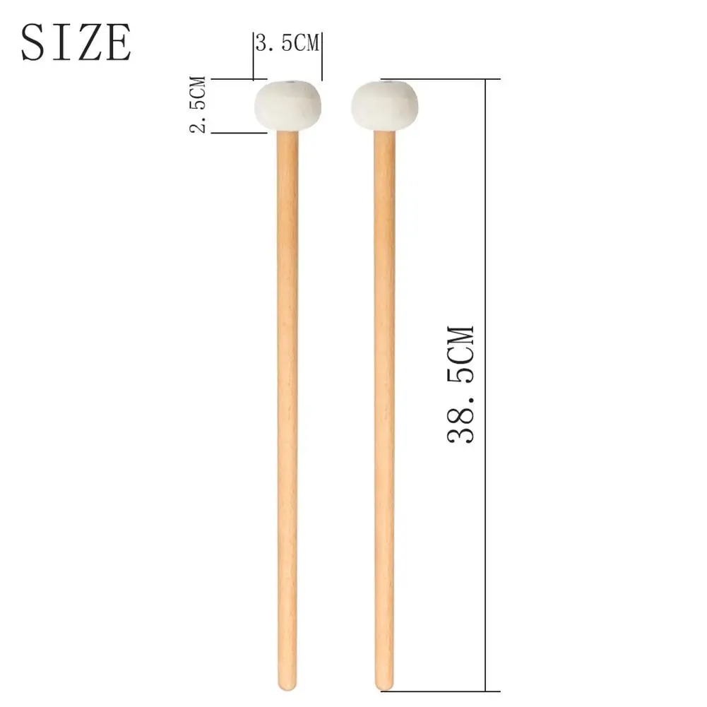 

2pcs Drumstick Timpani Mallets Precussion Beaters Hammer Drumsticks for Bass Drum Marching Drum