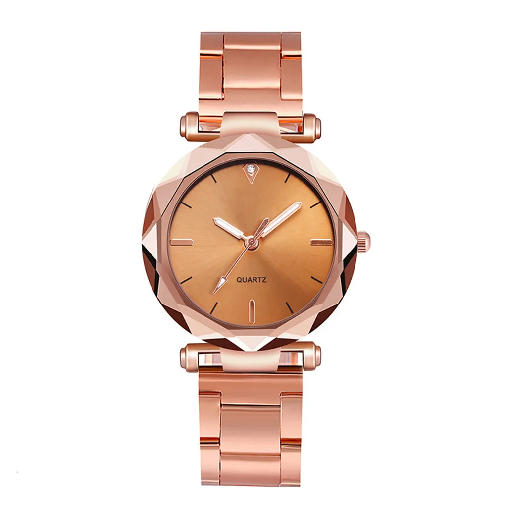 Женские часы женские кварцевые роскошные нержавеющая сталь циферблат