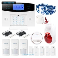 homsecur wirelesswired gsm 2g home house alarm system with red flash siren