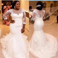 custom black girl 2021 plus size wedding gowns mermaid long sleeves mermaid wedding dress girl