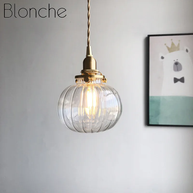 Blonche Gold Pendant Lamp Modern Glass Hanging Light for Bedroom Living Room Home Decor Ligthing Suspenion E27 Fixture Luminaire