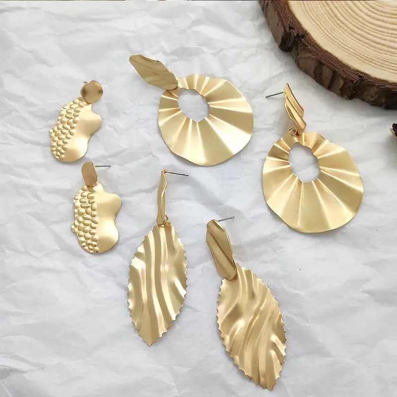 JJFOUCS модные Эффектные серьги 2020 НОВЫЕ геометрические полые растения золотые