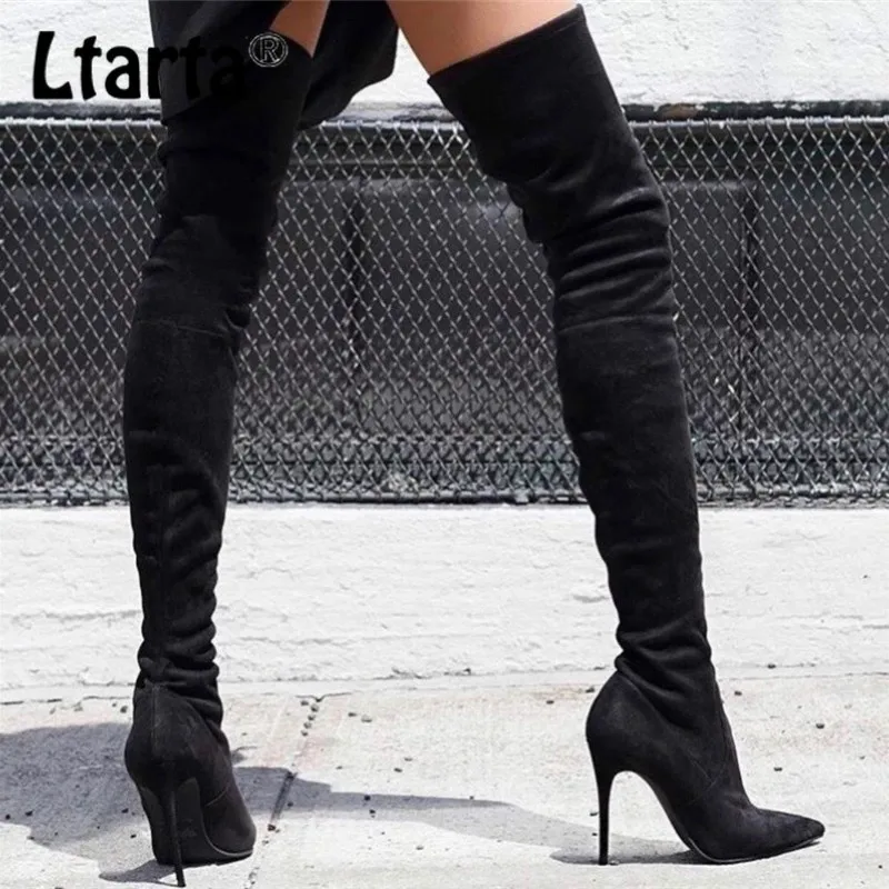 LTARTA/Сапоги до колена Сезон осень-зима Новинка Сапоги с острым носком на
