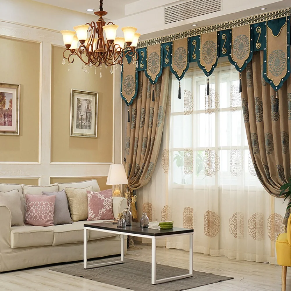 

Роскошные римские жаккардовые шторы из синели в дворцовом стиле, чистые китайские занавески с высоким затенением для гостиной, спальни