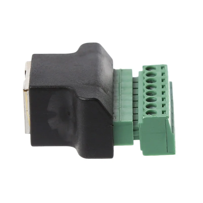 Новый 1 шт. Ethernet RJ45 Женский Винт Терминал 8 Pin CCTV цифровой адаптер DVR разъем