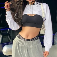 goth girl autumn 2020 sells new solid color ultra short double zipper long sleeve wild coat women y2k tops women fashion cloth