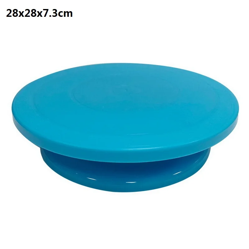 C1 blue Пластиковый вращающийся стол для торта DIY подставка для торта поворотный стол вращающийся инструмент для украшения торта кухонные принадлежности - Цвет: C1 blue