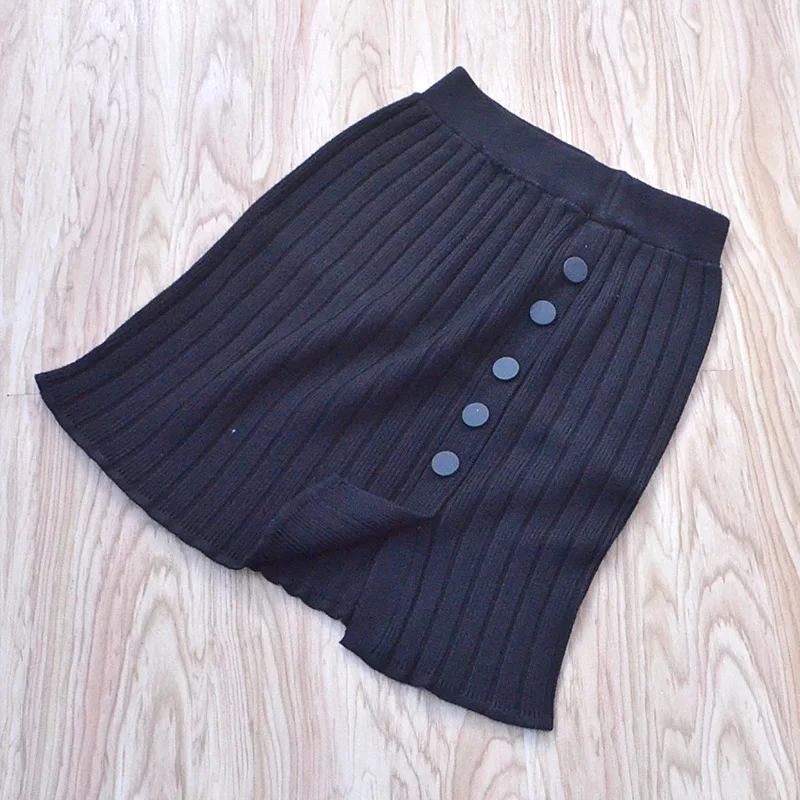 Юбка Детская вязаная на пуговицах в полоску осень|Юбки| |