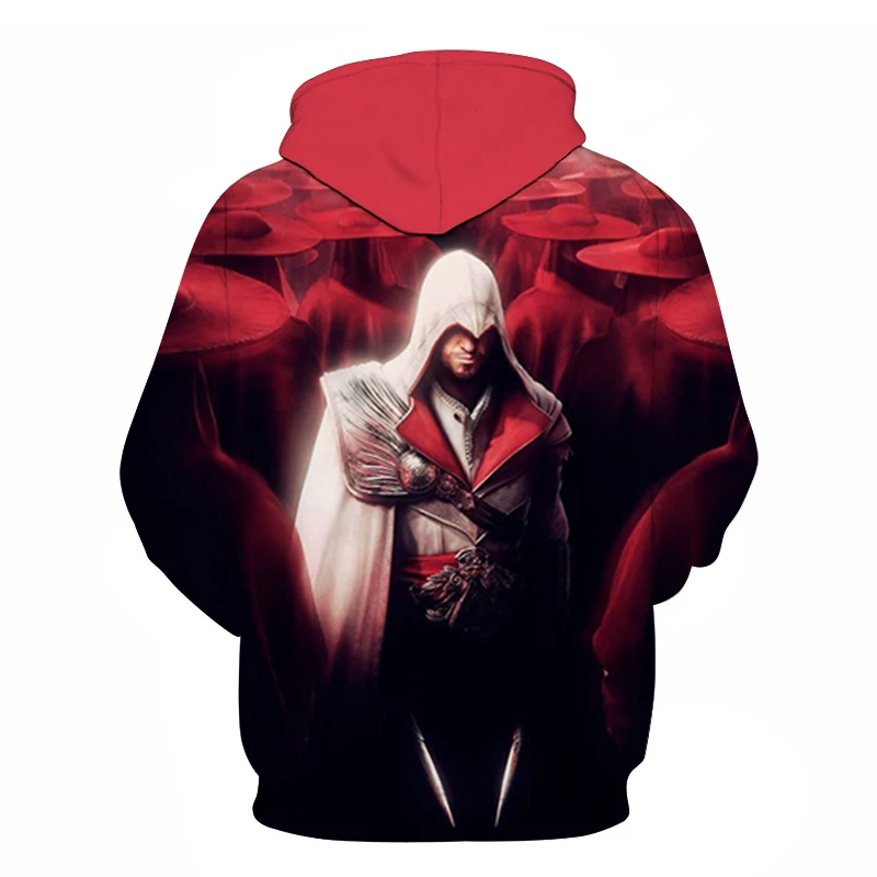 Лидер продаж Осенняя толстовка пуловер Assassins Creed толстовки с 3D принтом уличная