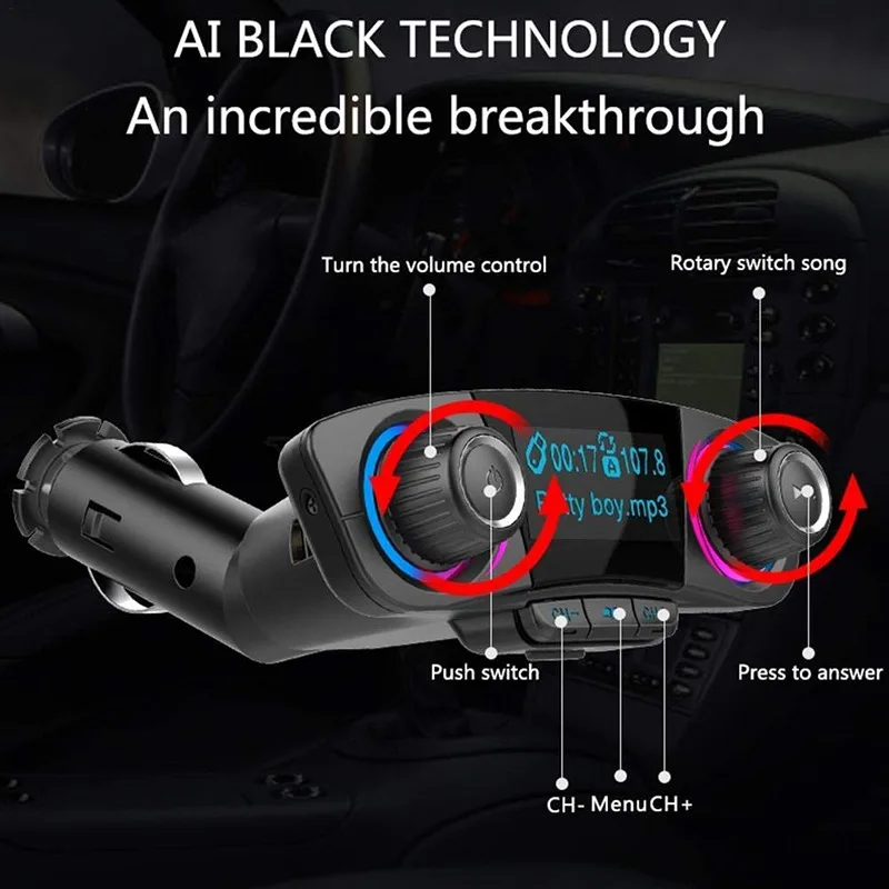 VicTsing BT06 FM Bluetooth 4,0 передатчик MP3 плеер Handsfree Bluetooth автомобильный комплект радио аудио адаптер с двойным зарядным портом