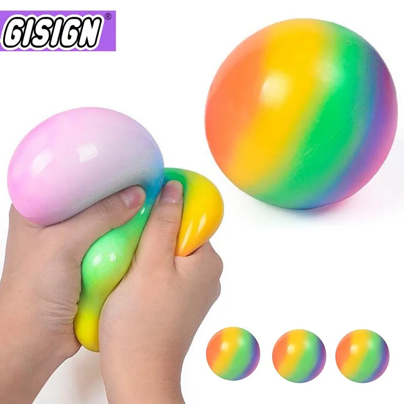 Colorful Vent Ball Press Decompression Toy Relieve Anti Stress Balls Hand Squeeze Fidget Toy Pack For Child Kids Antistress