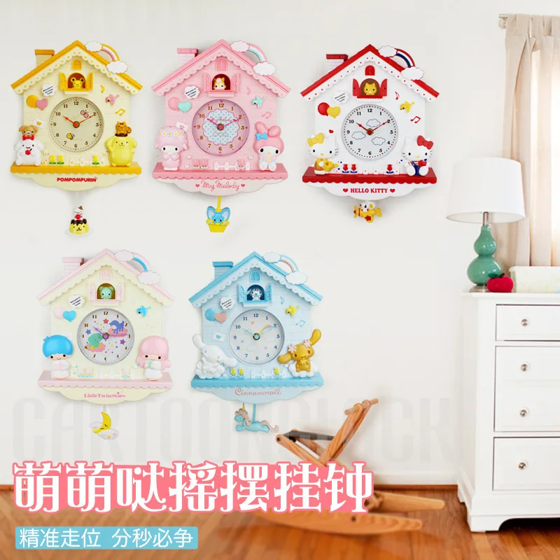 

12 Inches Cartoon Large Wall Clocks Nixie Swing Silent Big Clock Kids Bedroom Hanging Clock Children Room Decoration Accessories