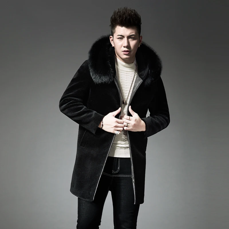 Новое поступление 2019 зимняя высококачественная мужская куртка из шерсти и
