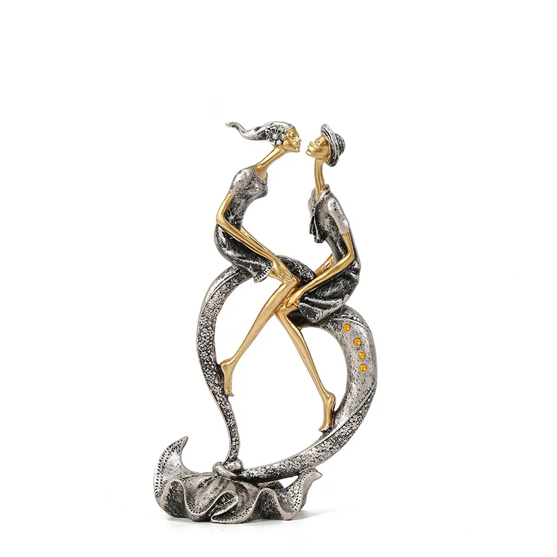 Поцелуй Пара Статуэтка из смолы ручной работы для влюбленных украшение дома