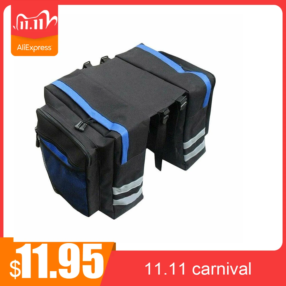 

Багажная стойка на заднее сиденье велосипеда, вместительная двухсторонняя багажная стойка, со светоотражающей полосой, для горного велоси...