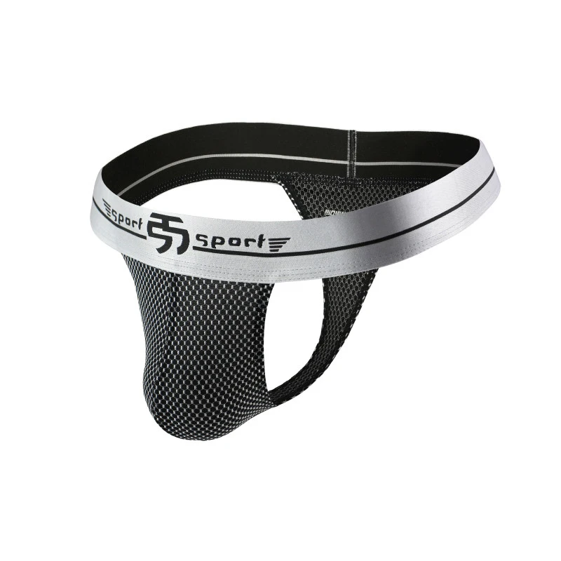 Мужские трусы бикини AIIOU черные танга стринги с карманом U образные выпуклые