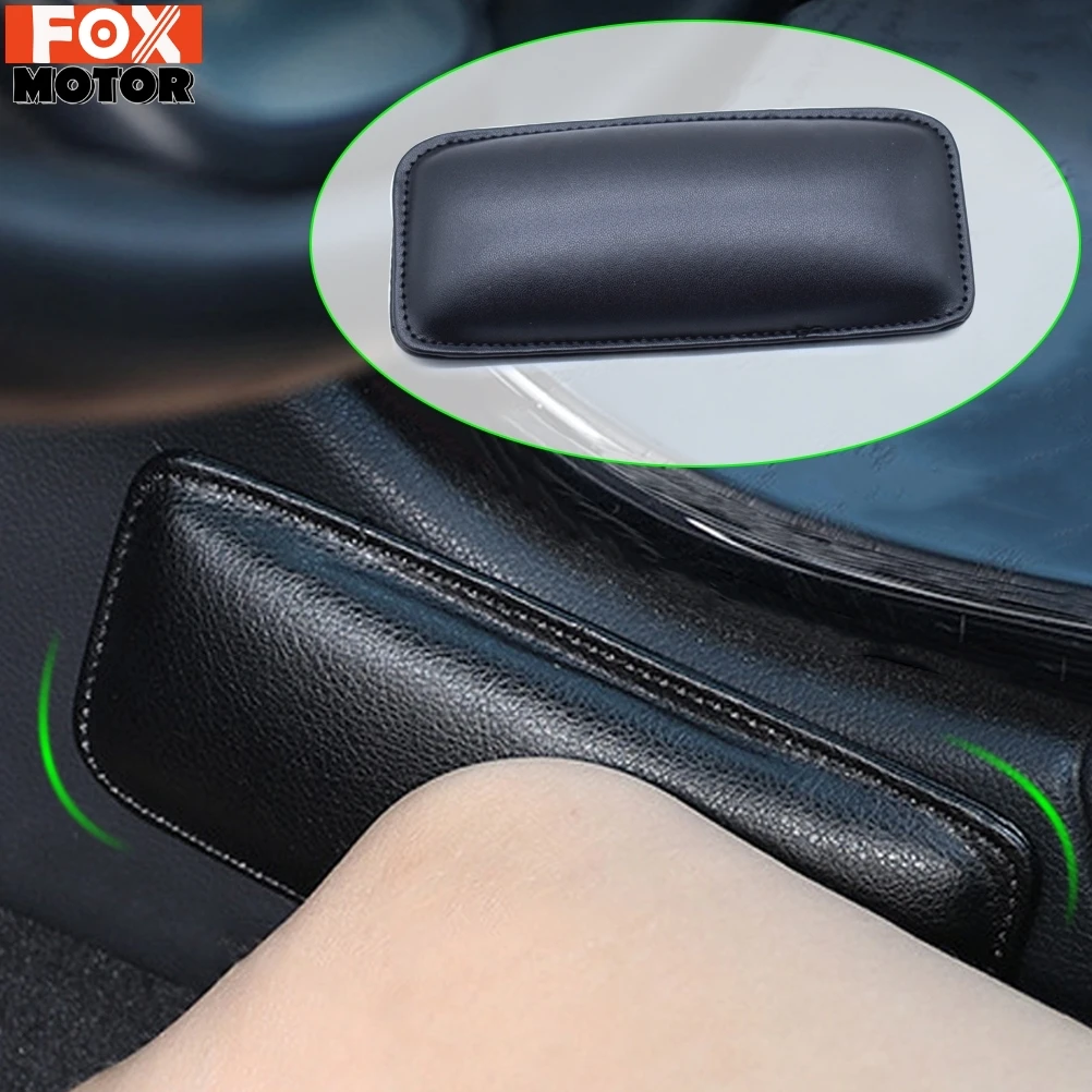

Leather Knee Pad for Car Interior Pillow Comfortable Elastic Cushion Memory Foam Universal Thigh Support 18X8.2cm Car Stickers