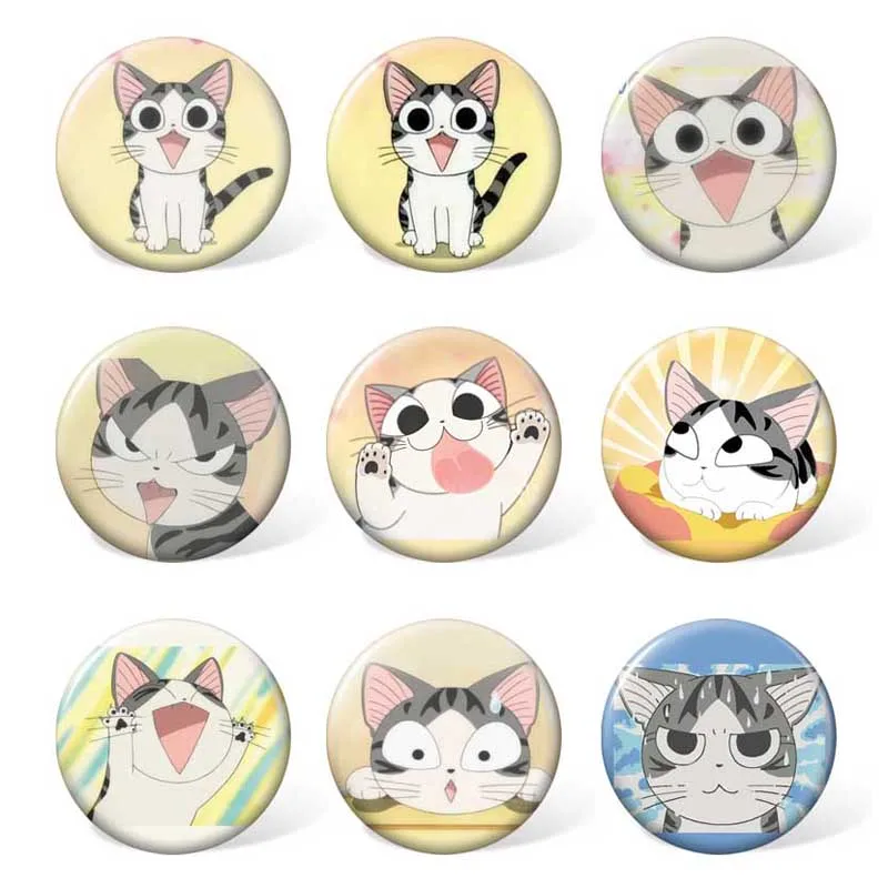 Аниме мультяшный значок с милой кошкой модные броши для костюма косплея