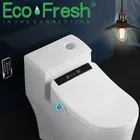 Умное сиденье для унитаза Ecofresh, электронное сиденье для унитаза с функцией подогрева, биде, чистая, сухая, Золотая светодиодсветильник ка
