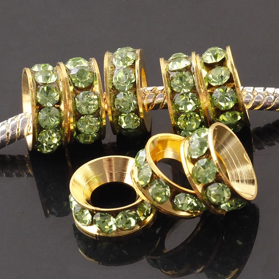 Оптовая продажа 100 шт. кристаллы разы золотистого цвета металлические бусины