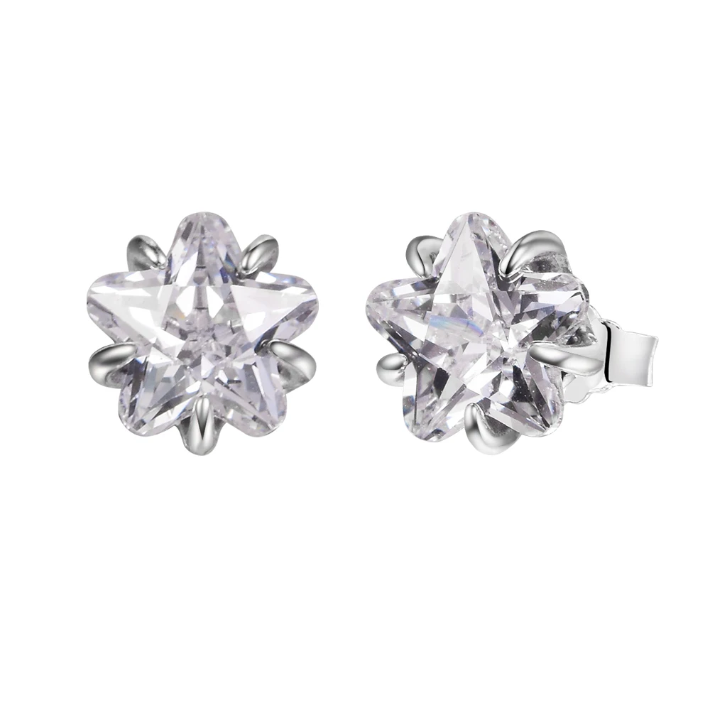 

Celestial Sparkling Star Stud Earrings for Women 925 Sterling Silver Clear CZ Earing Fashion Jewelry Ear Brincos 2021 New