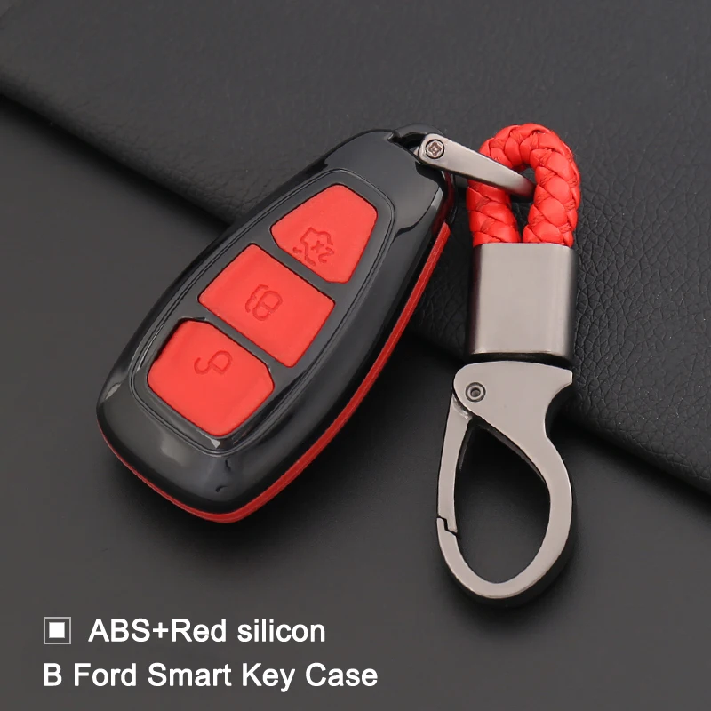 Чехол из углеродного волокна + ABS силикона для автомобильного ключа Smart Remote Key