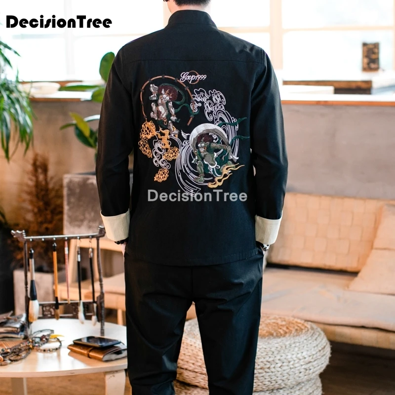 Мужская одежда 2021 топ с вышивкой дракона Тан традиционная китайская для мужчин