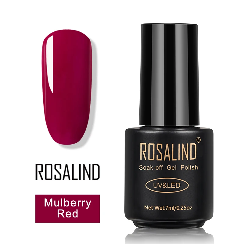 Mulberry Red ROSALIND гель лак для ногтей набор все для маникюра верхнее покрытие УФ светодиодный гель лак удаляющийся замачиванием Полупостоянный лак для ногтей - Цвет: Mulberry Red