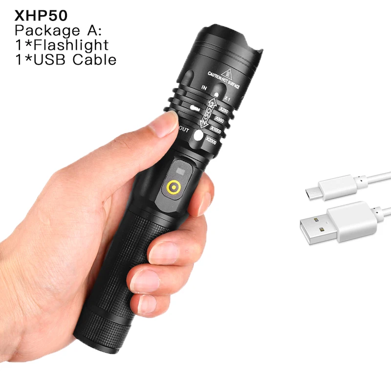 A 80000 люмен самая мощная лампа xhp70.2 светодиодный фонарик usb светодиодный фонарь с зумом xhp70 xhp50 18650 или 26650 Аккумулятор для кемпинга на открытом воздухе - Испускаемый цвет: A