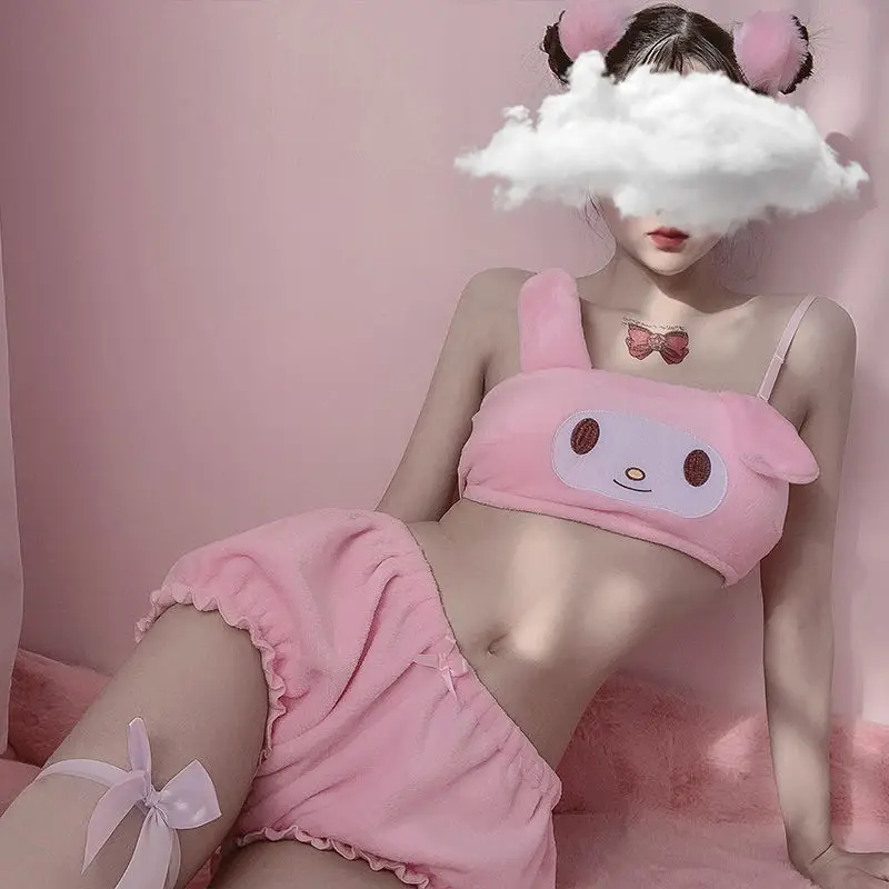 Комплект женского нижнего белья с милым мультяшным рисунком MAY LOVE YOU пижама Kawaii