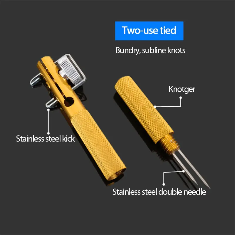 Fishing Tool Fishing Hook Tier Double-Headed Needle Knots Tie Loop Tyer Tools Kit Fishing Line Knotter Tying Fishhook Needle