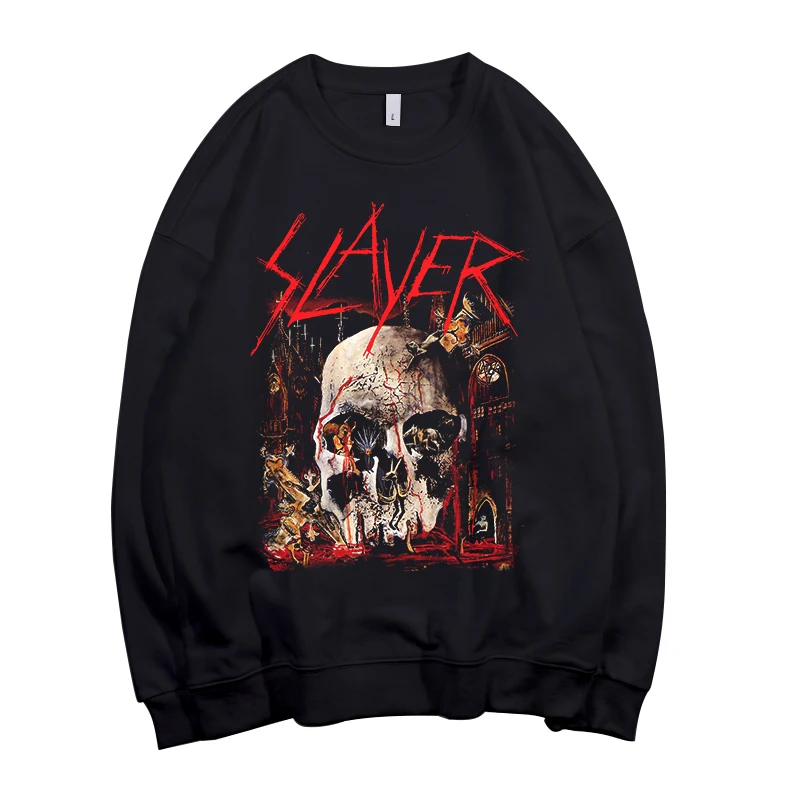 Todhoof Slayer тяжелый металлический ремешок унисекс вырез лодочкой хлопковый свитшот Азиатский размер