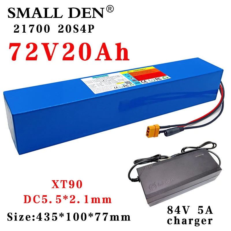 

72V 20Ah 21700 Lithium battery pack 20S4P 1000W-3000W High Power 84V Electric bicycle Scooter motorcycle batteries + 5A Charger
