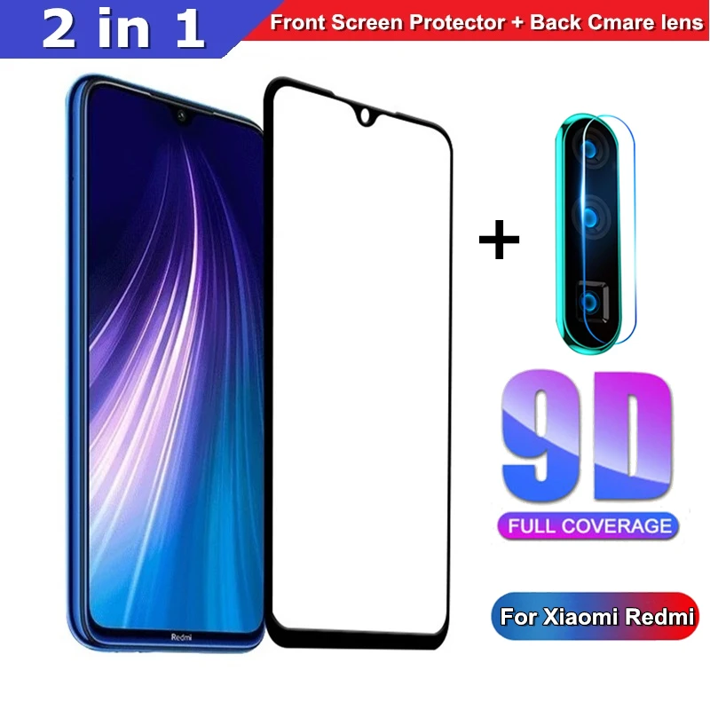 Закаленное стекло 2 в 1 для Xiaomi Redmi 8 8A Note 7 Pro задняя крышка Защитная пленка 7A