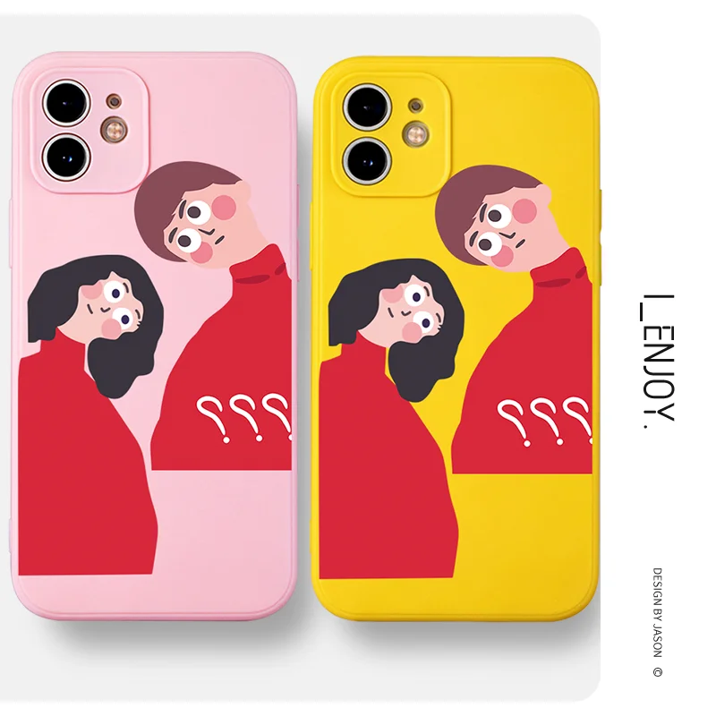 

Original Soft Silicone Couple Funny Shockproof Phone Case Cover for Apple iPhone 13 12 11 Pro Max X XR XS 8 7 6S Plus SE 2020