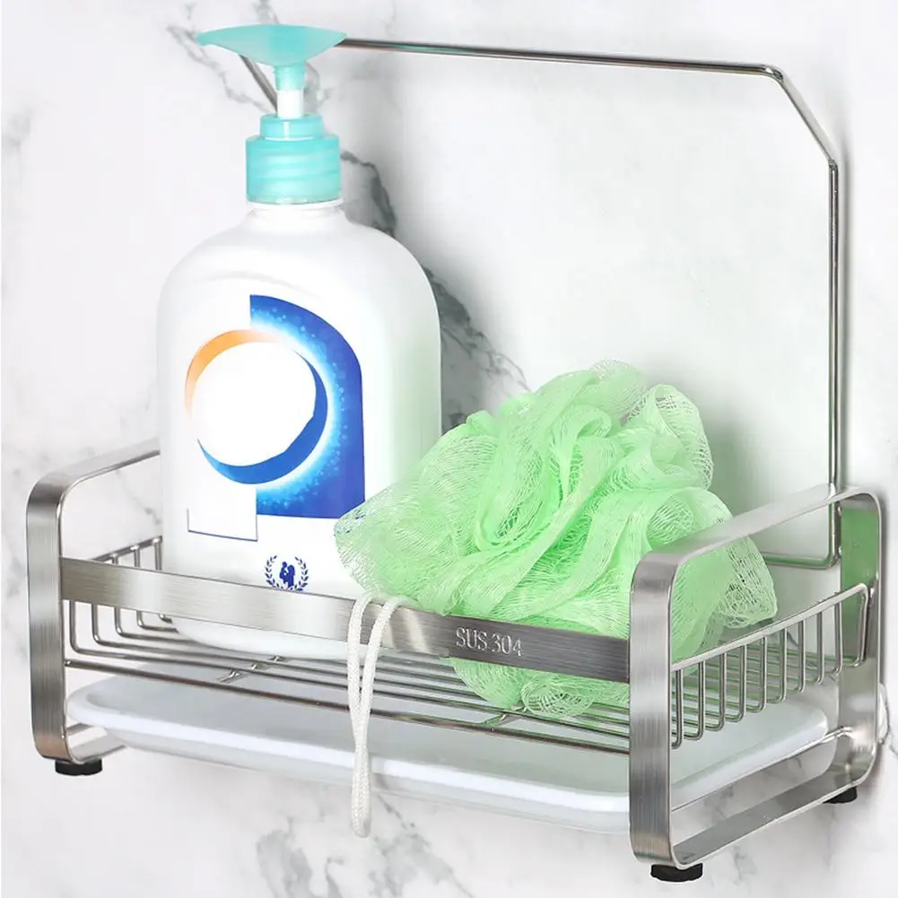 

Kitchen Sink Storage Rack 304 Stainless Steel Durable Practical Organizer Holder Bracket For Sponge Clean Ball Scrubbers Brush