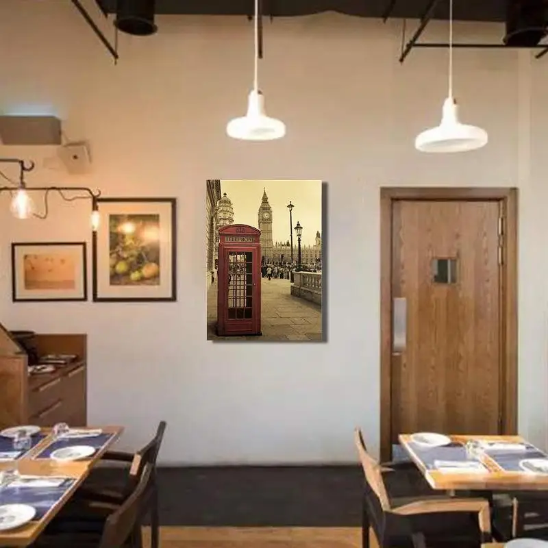 Постер декоративная стена стикер Лондон красная телефонная будка