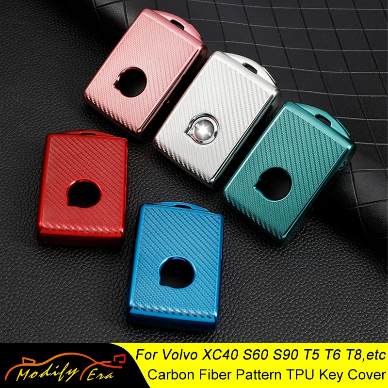 

Чехол из ТПУ для автомобильного ключа из углеродного волокна, чехол для Fiat Volvo XC40, XC60, S60, S90, XC90, V60, V90, T5, T6, T8, оболочка, аксессуары для стайлинга...