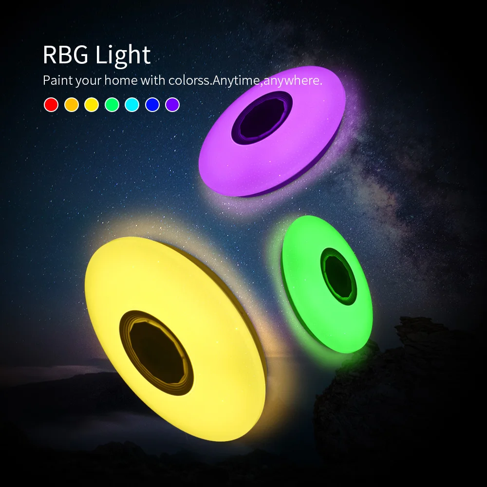 

Smart LED Ceiling Lights RGB Dimmable 35W 40W APP Remote Control Bluetooth Music Star Light Bedroom Diamond Shine Ceiling Lamp