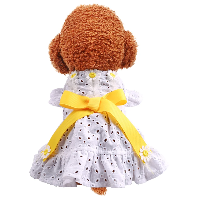 

Dog Dress Daisy Flower Cutout Classic Clothes For Small Dog Puppy Pet Cat Spring &Summer Pet Costume Pet Clothes Skirt