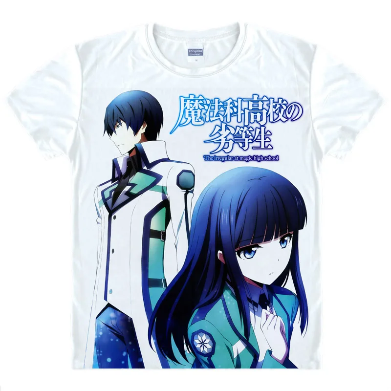 Футболка с принтом Сиба-татсуя ассиметричная для старшей школы Mahouka Koukou No Rettousei
