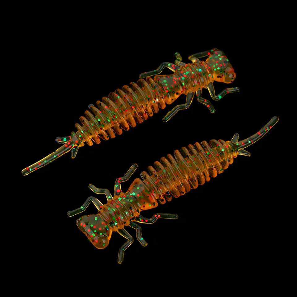 WALK FISH 10 шт./лот личинка мягкие приманки 40 мм искусственная приманка для рыбалки силиконовая приманка для ловли рыбы