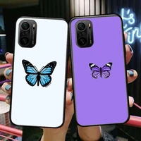 butterfly female phone case for xiaomi redmi poco f1 f2 f3 x3 pro m3 9c 10t lite nfc black cover silicone back prett mi 10 ultra