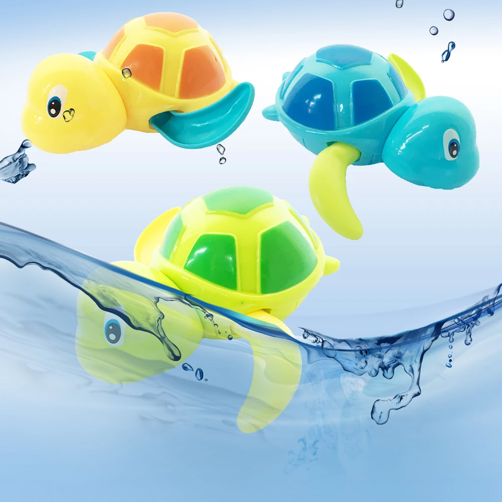 

Children's Bath Toys Cute Cartoon Animal Tortoise Classic Baby Water Toy Infant Swim Turtle Wound-up Chain Clockwork