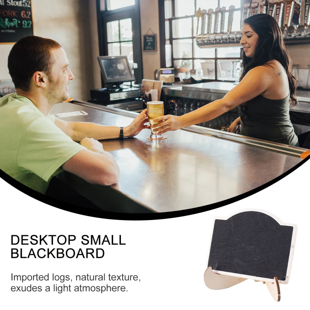 

10 Pcs Small Wooden Blackboard Display Message Board Wooden Handicraft Articles Wedding Decorations (Arch Style)