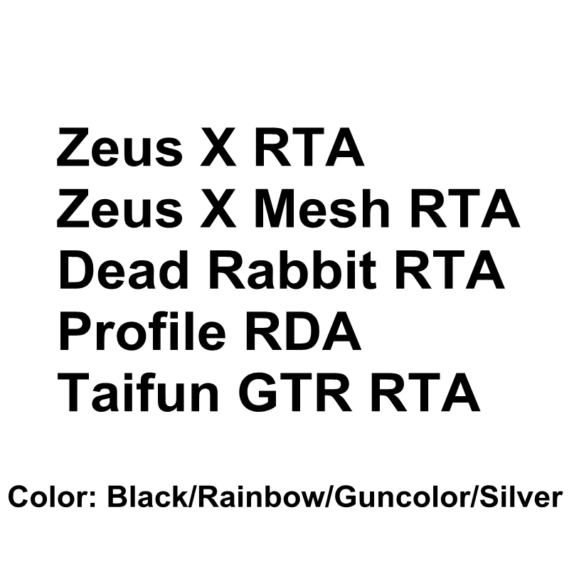 

Hongxingjia Zeus X/ Zeus X Mesh/ Kylin Mini/ Berserker/ Dead Rabbit/ Wasp Nano RTA Profile/ Drop RDA атомайзер Tank Clapton Coil