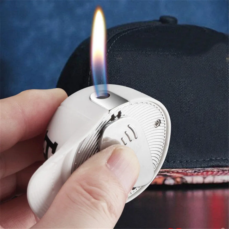 Креативная модель колпачка газовая зажигалка с красным пламенем портативный