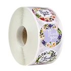 Круглые наклейки с надписью Thank You, наклейки для скрапбукинга, конверта, наклейки, подарки, цветочные украшения, наклейки, 100-500 шт.