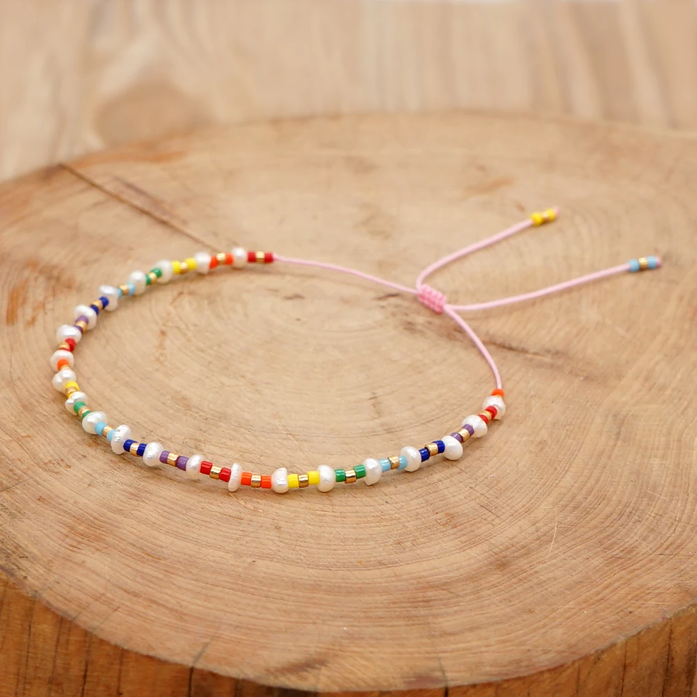 Go2boho Miyuki Bracelet For Women Freshwater Pearl Bracelets Girl Bohemian Summer Rainbow Handmade Jewelry Adjustable Jewellery | Украшения