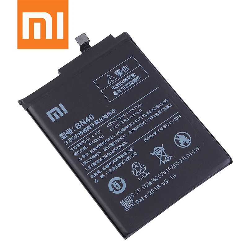 100% Оригинальный аккумулятор Xiao mi BN40 4100 мАч для Xiaomi Redmi 4 Pro Prime 3G RAM 32G ROM